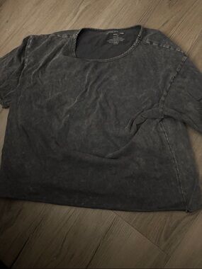 Caution To The Wind Washed Black Short Sleeve Crewneck